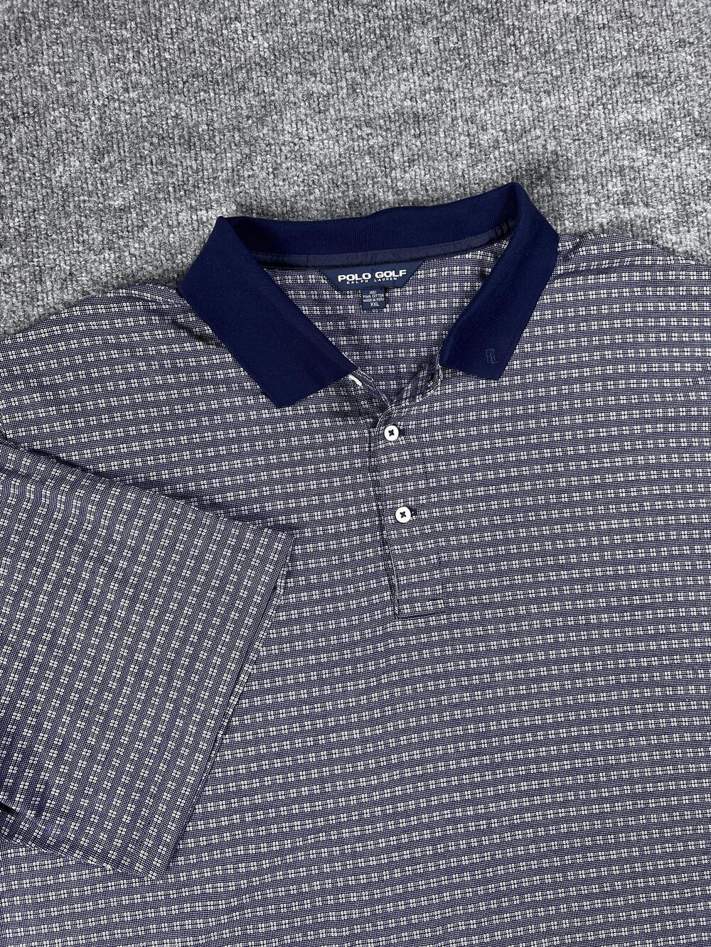 Polo Golf Ralph Lauren Shirt Blue Geometric Pima Cotton Mens Extra Extra Large